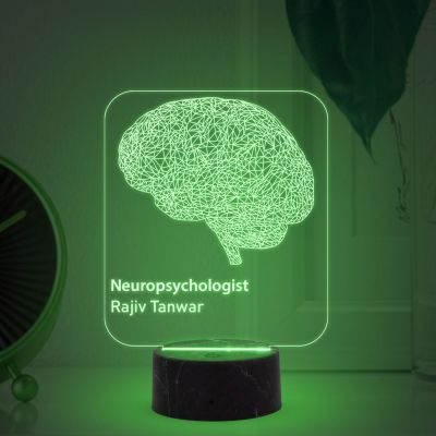 Personalized Neurologist Night Light | 3D Illusion Brain Lamp Customized Name Lamp